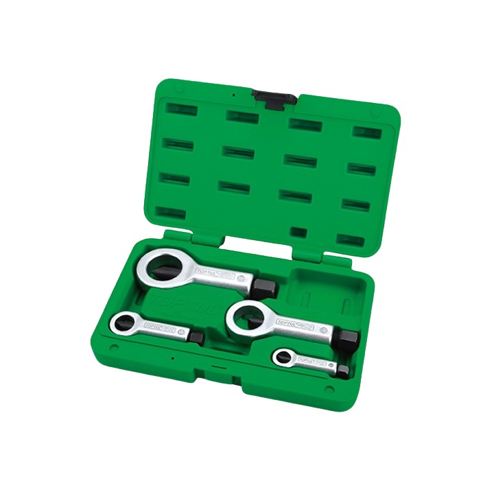 Комплект от 4 гайкореза Toptul, максимални размери на рязане 9-12 мм, 12-16 мм, 16-22 мм, 22-27 мм, кутия за съхранение