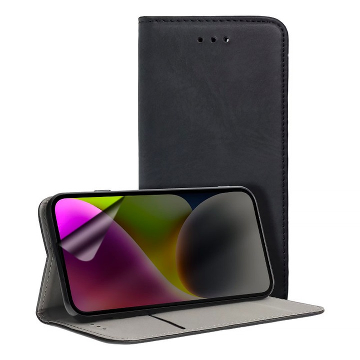 Филм за поверителност и комплект капаци от PU кожа за Apple iPhone 14, регенерируем силиконов хидрогел, защита срещу шпиониране, защита на цял екран, защита срещу надничане, лесна инсталация, защита на дисплея и гърба, черен