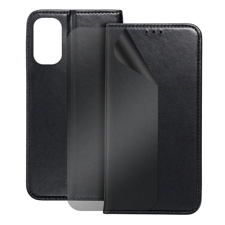 Филм за поверителност и комплект капаци от PU кожа за Apple iPhone 14, регенерируем силиконов хидрогел, защита срещу шпиониране, защита на цял екран, защита срещу надничане, лесна инсталация, защита на дисплея и гърба, черен