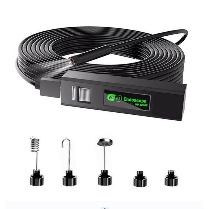WiFi ендоскопска инспекционна камера JESWO 1200P HD 8 LED, съвместима с iOS/Android/Windows/MAC 5M Черен