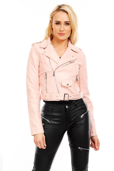 Női alkalmi kabát, WildFashion, poliészter, 4719, Rózsaszín