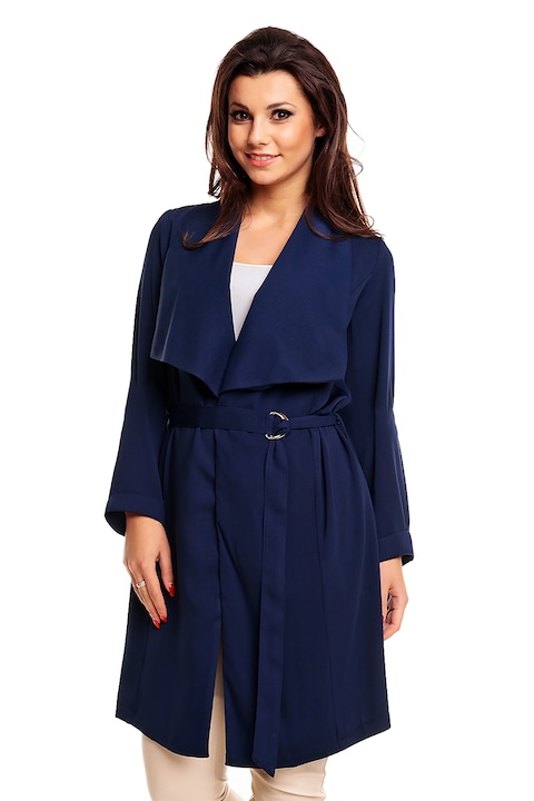 Trench dama, WildFashion, Bumbac/Poliester, 537, Bleumarin, M