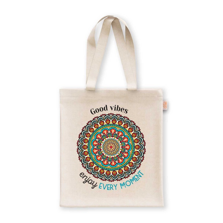 Чанта за пазаруване Simetro Books, Мандала - Good vibes
