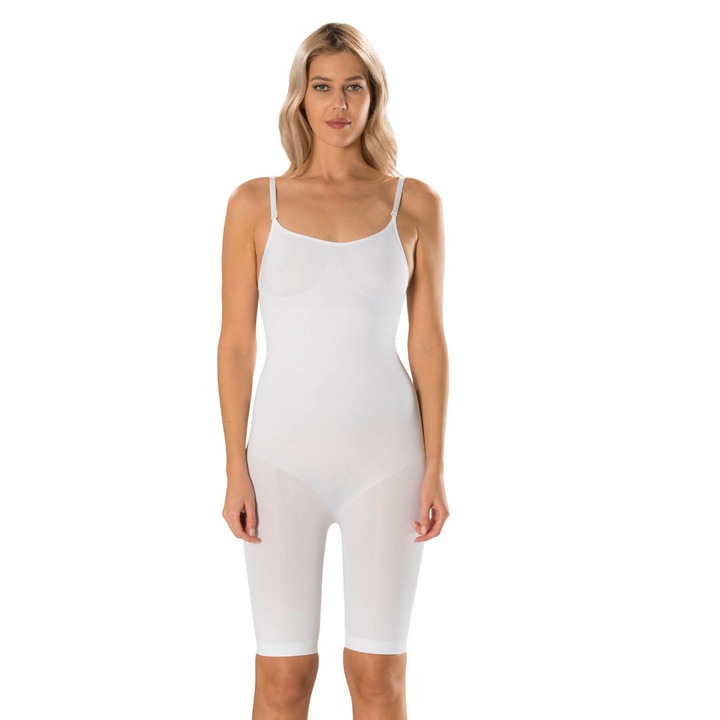 Дамски гащеризон, WildFashion, Полиамид,, Бял