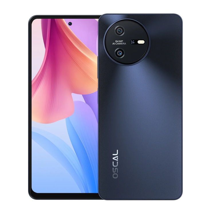 Telefon mobil Blackview Oscal TIGER 12 Gray, 4G, FHD+ 6.78'' 120Hz 2.4K, 16GB RAM (8GB + 8GB extensibil), 128GB ROM, 64MP, Android 13, Helio G99, 5000mAh, NFC, Dual SIM
