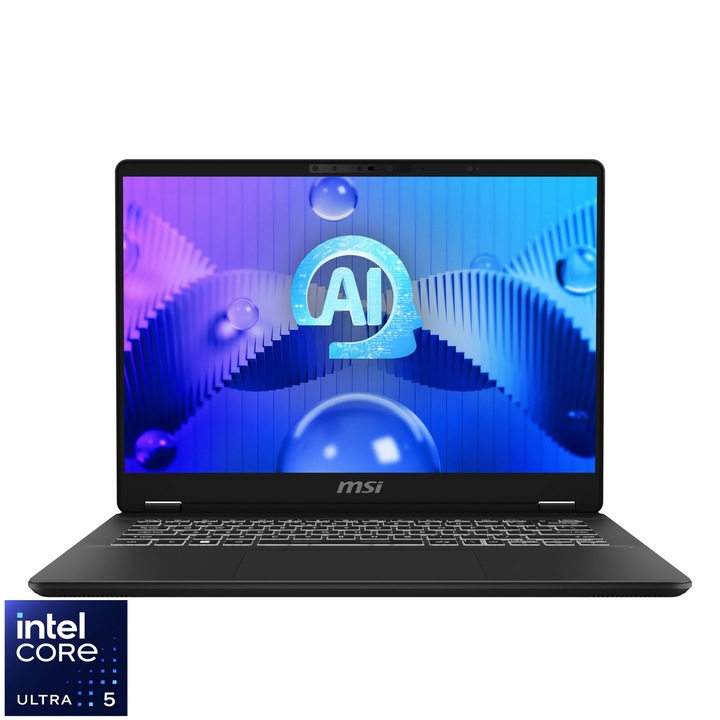 MSI Business Prestige 13 AI Evo A1MG-053 13,3" QHD+ OLED laptop, Intel Ultra 5, 32GB, 1TB M.2 SSD, Intel® Arc™ Graphics, Windows 11 Home, Nemzetközi angol billentyűzet, Szürke
