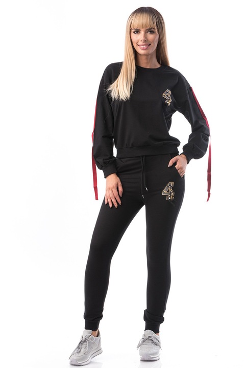 Compleu dama, WildFashion, Bumbac/Poliester, 307, Negru, S-M