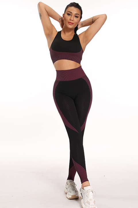 Compleu dama, WildFashion, Nylon/Poliester, 4685, Visiniu/Negru