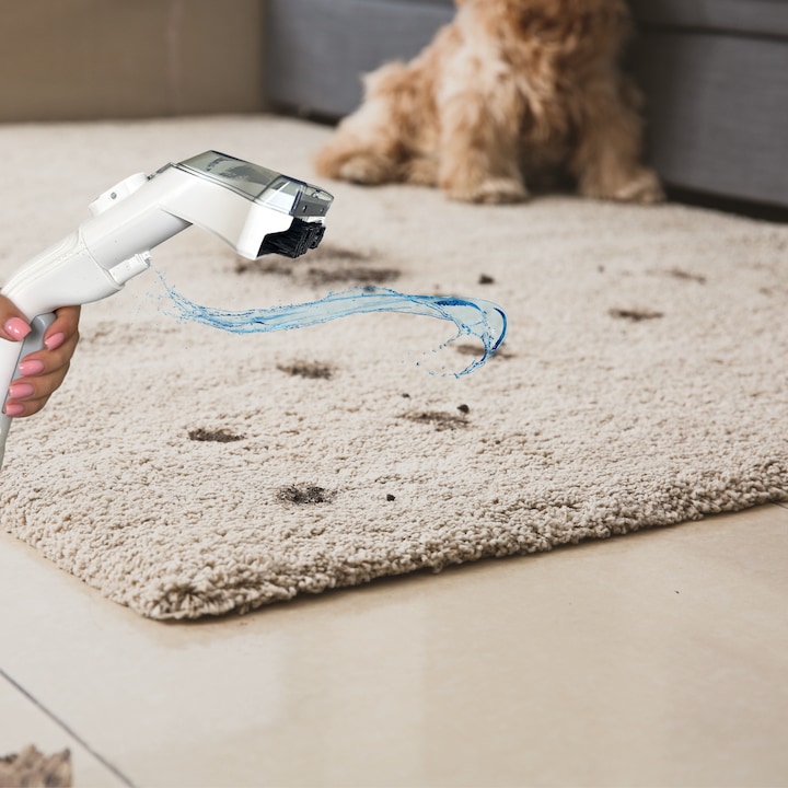 Aspirator cu spalare Injectie-Extractie RYER, 800W, Curatator de pete, Potrivit pentru: covoare, saltele, tapiterii, textile, ferestre, podele, etc, Rezervor apa curata si detergent 3L, Rezervor apa murdara 1,5L