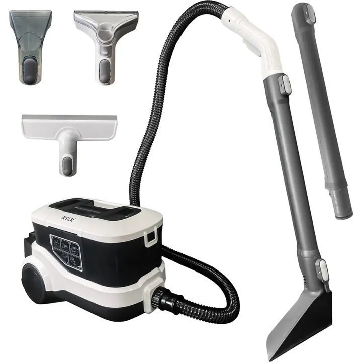 Aspirator cu spalare Injectie-Extractie RYER, 800W, Curatator de pete, Potrivit pentru: covoare, saltele, tapiterii, textile, ferestre, podele, etc, Rezervor apa curata si detergent 3L, Rezervor apa murdara 1,5L