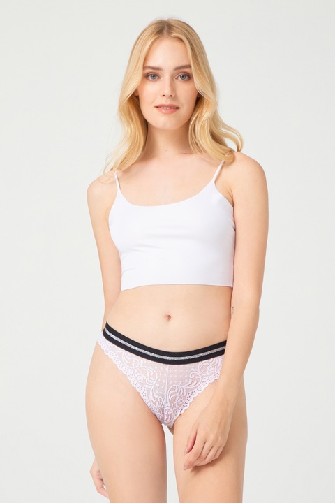 Chiloti dama, WildFashion, 223838, Poliamida, Alb/Negru, S-M INTL