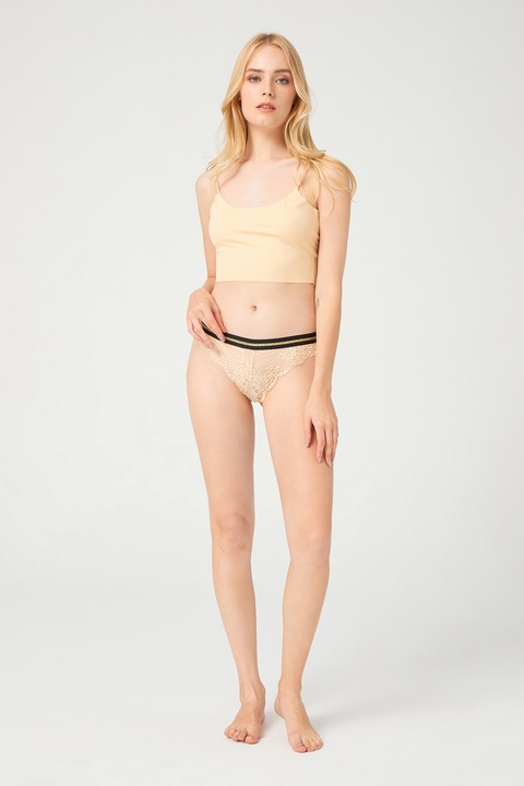 Chiloti dama, WildFashion, 223842, Poliamida, Nude/Negru, S-M INTL