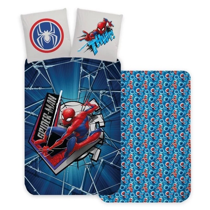 Husa de pat Spiderman thwip 140x200cm 70x90cm