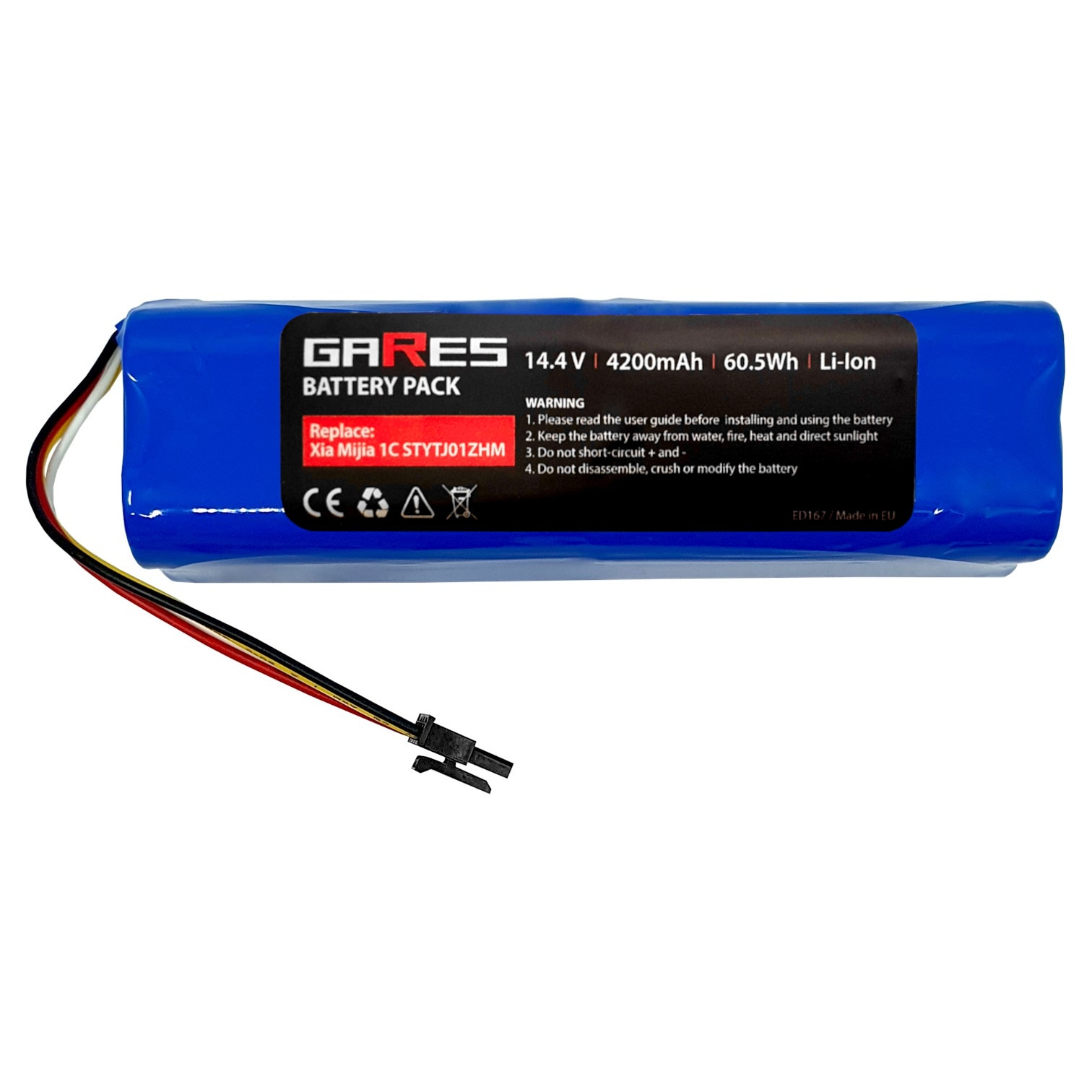 Batteria Di Ricambio Akku-net Per Xiaomi Roborock STYTJ01ZHM, 14,4V 2600mAh, Agli Ioni Di Litio