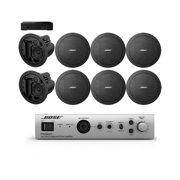 Sistem sonorizare ambientala Bose FS2SE-IZA250, Alb, cu 8 boxe, streamer wi-fi