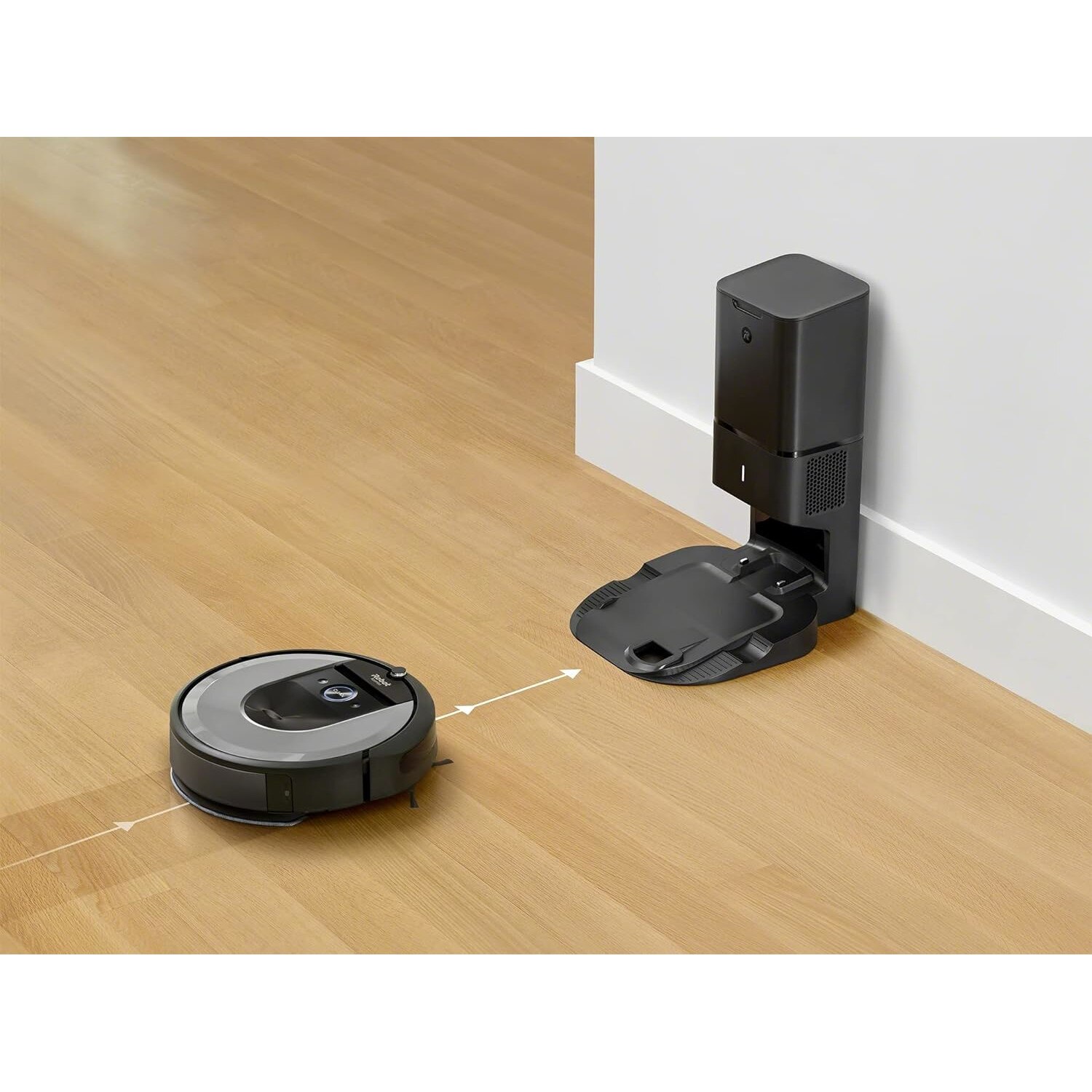 Robot de aspirare iRobot Roomba i8+ (i8576) aspirator si mop, statie de golire automata, WiFi, control prin aplicatie, Smart Mapping, compatibil Alexa, Google si Siri, rezervor de 210ml, curatare in 4 pasi, bariera virtuala, negru