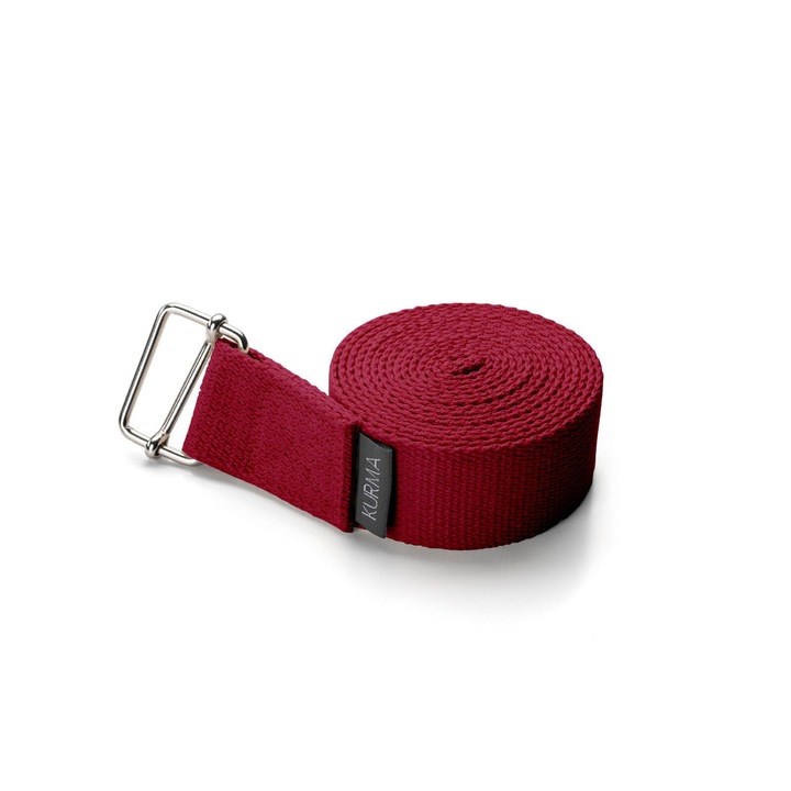 Jóga szíj, Kurma, 230 cm, piros