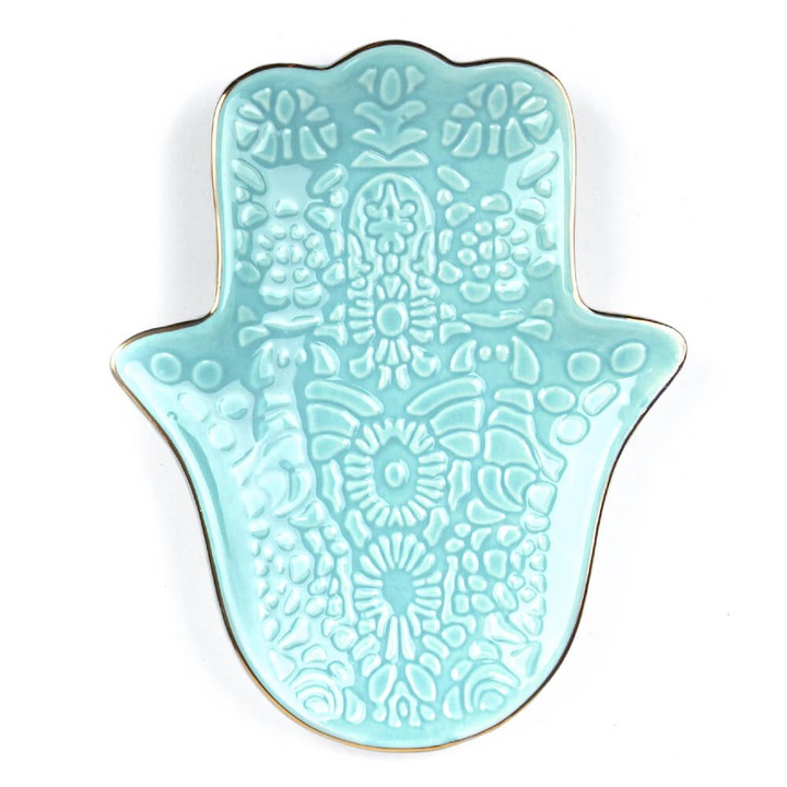 Suport de bijuterii, Myga, Ceramica, 15.5 x 14.3 cm, Turcoaz