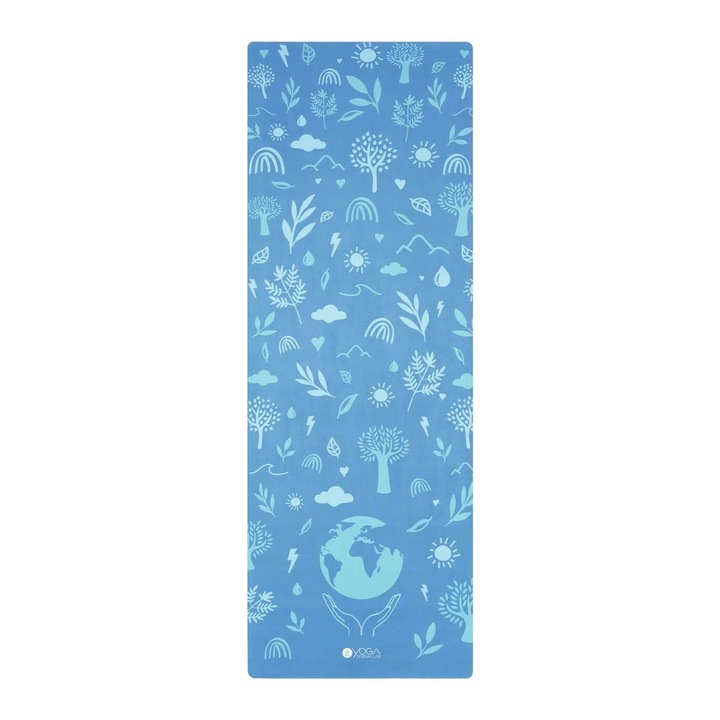 Постелка за йога, Yoga Design Lab, гума/микрофибър, Син, 178 x 61 см