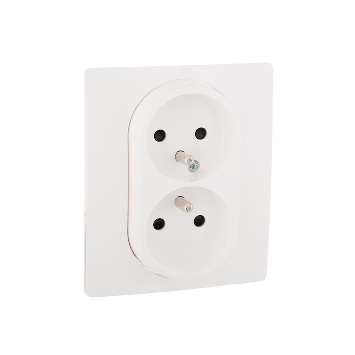 Двоен контакт, Legrand, Бял, 250V