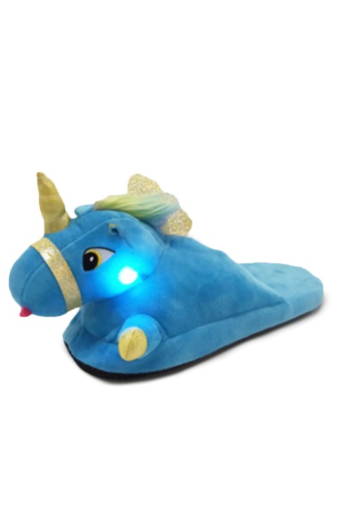 Papuci de casa dama, WildFashion, 196907, Poliester, Albastru, 36 EU