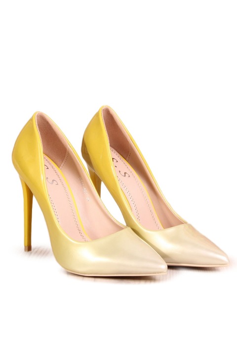 Pantofi stiletto dama, WildFashion, 187227, Piele ecologica, Galben, 36 EU