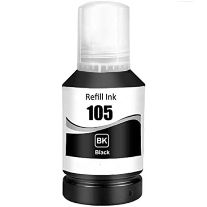 Flacon cerneala compatibila cu Epson 105 EcoTank Negru, pentru imprimante Epson EcoTank L7160, L7180 - 140ml - 6000 pagini
