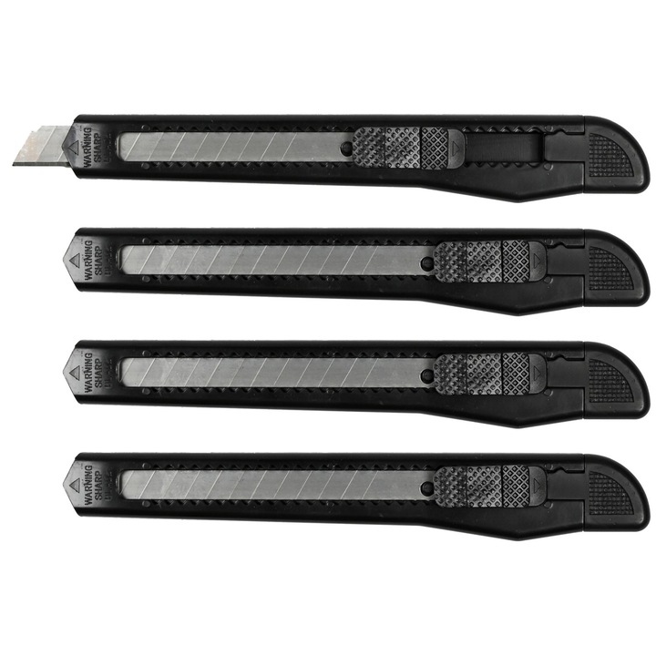Set 4 cuttere inguste 9 mm