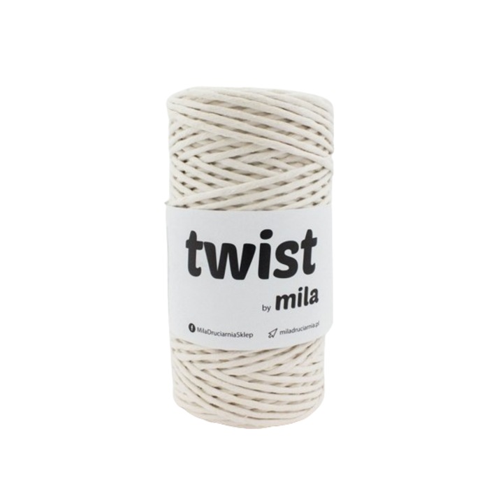 Textil cérna, Sznur Twist, 3 mm, ekrü