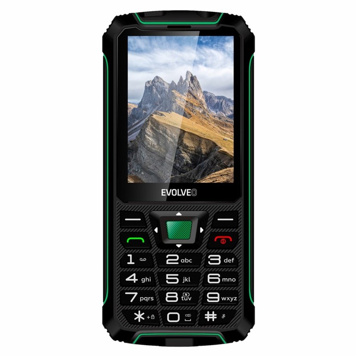 EVOLVEO Strongphone W4 mobiltelefon, fekete / zöld