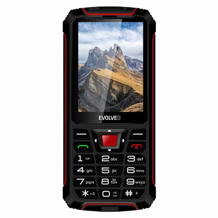 EVOLVEO Strongphone W4 mobiltelefon, fekete / piros