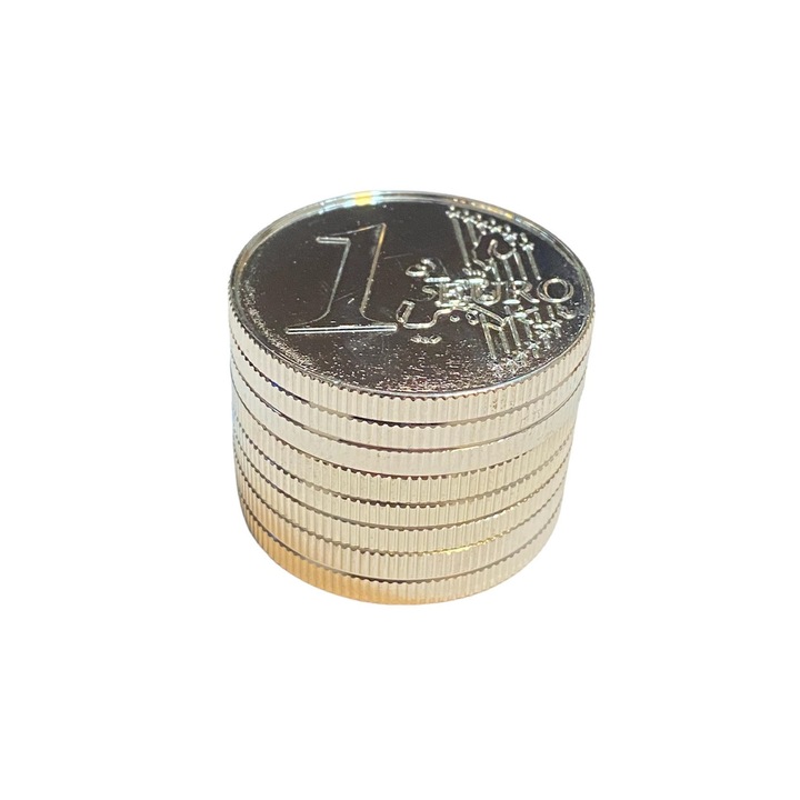 Grinder metalic Gentelo Euro, diametru 42 mm, format din 3 parti, compartiment pentru depozitare inclus, exterior argintiu