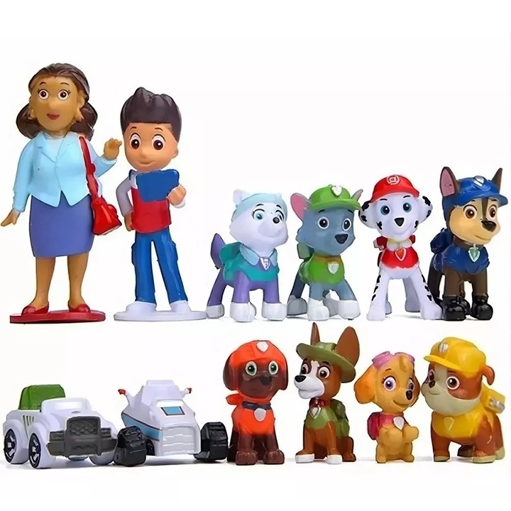 Комплект фигурки с превозно средство Paw Patrol, аксесоари за моделиране, многоцветни, 3 години +