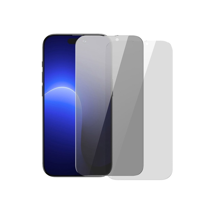 Стъклен протектор за iPhone 14 Plus, BASEUS 0.3mm Crystal Privacy Protection All-Tempered-Glass 2pcs
