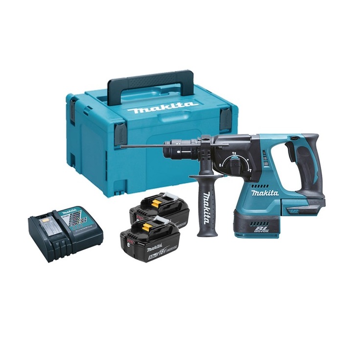 Ciocan rotopercutor Makita DHR243RTJ, SDS Plus, 18V, 2J, cu acumulator