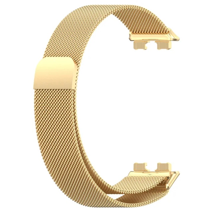 Mágneses lánc VALLEY-77 Huawei Band 8-hoz, milánói fonat, rozsdamentes acél, arany