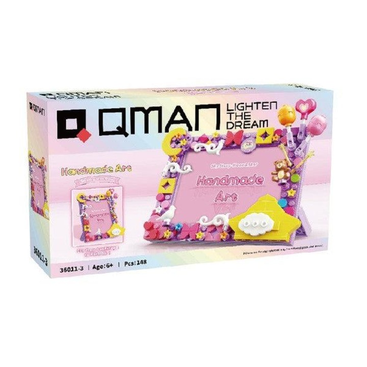 QMAN® Hold és csillagok fényképkeret lányoknak készségfejlesztő építőjáték, 148 db-os (QMAN 36011-3