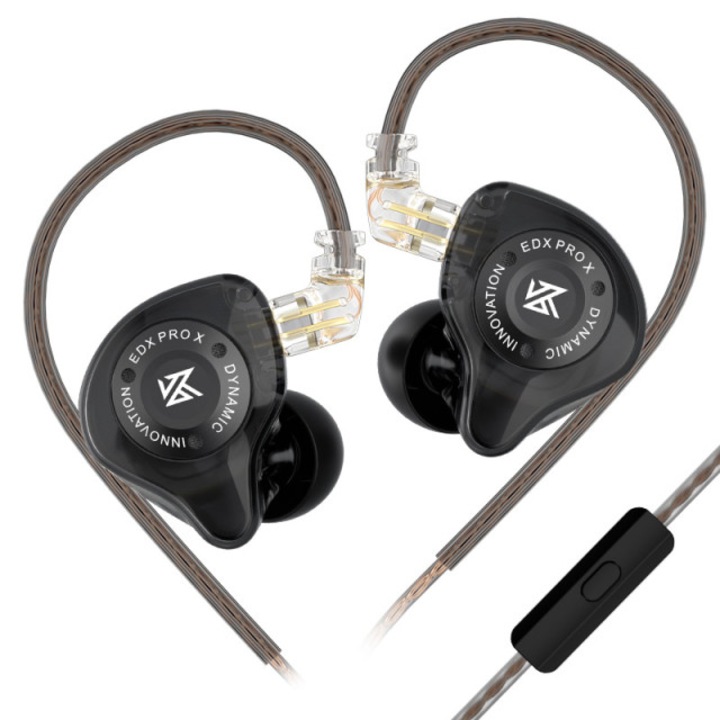 KZ EDX PRO X слушалки, динамични 1DD, Superlinear, Шумоизолация, бас, Hifi, HD микрофон, Черни