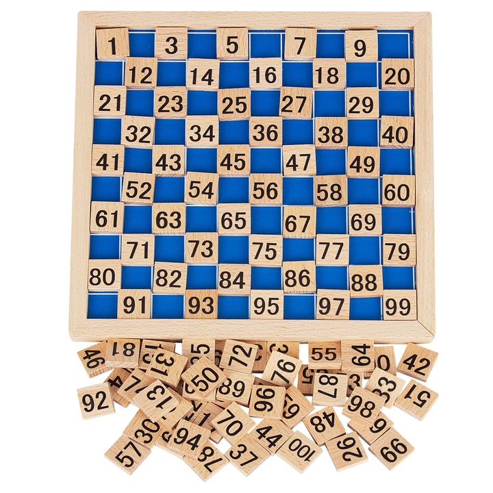 Matematikai tábla gyerekeknek, Jormftte, Fa, 3 év+, Kék/Bézs