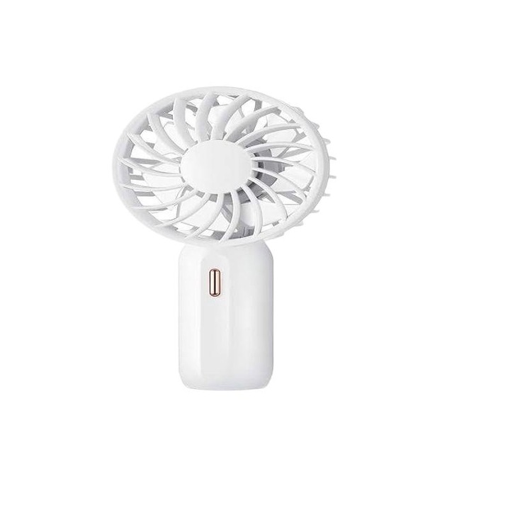 Mini hordozható USB ventilátor, Jormftte, ABS/polipropilén, 61 x 31 x 115 mm, 500 mAh, fehér