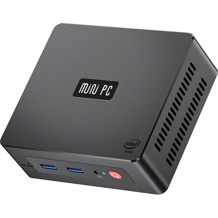 Mini PC Beelink GK J4125, Intel, RAM/SSD, Windows 11, 4K, 5G, kettős HDMI, 128 GB, fekete