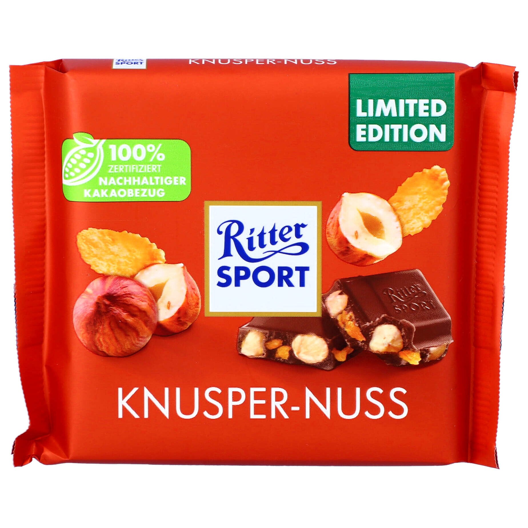 Ciocolata cu lapte, Ritter Sport, alune cu fulgi de porumb, 100g - eMAG.ro
