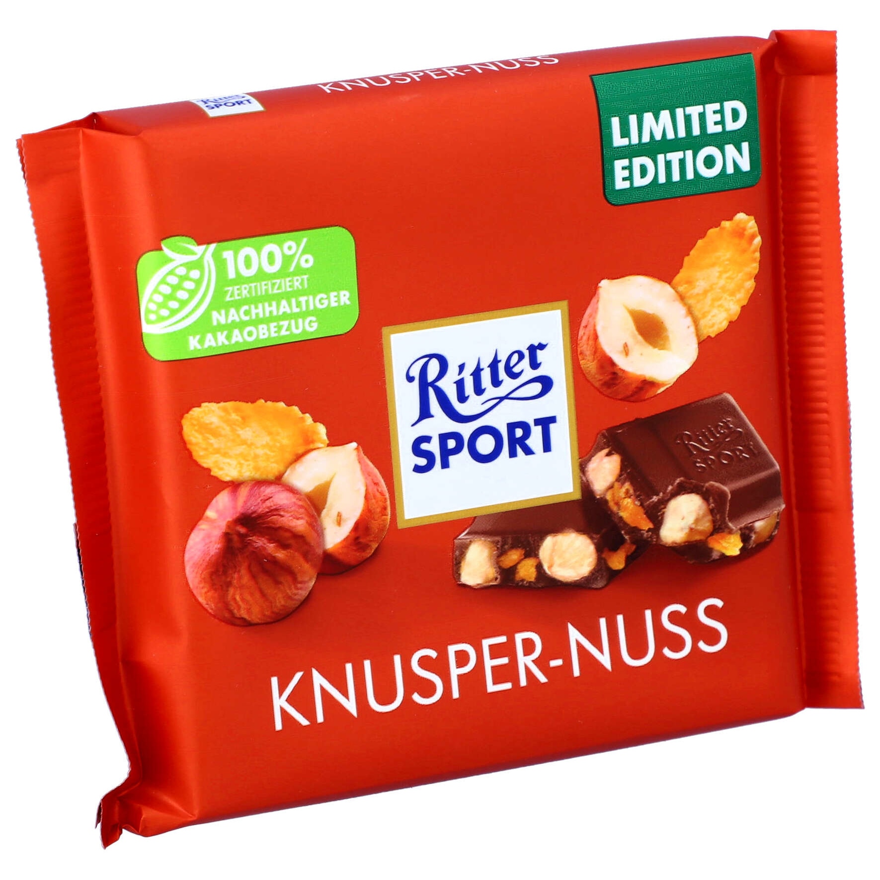 Ciocolata cu lapte, Ritter Sport, alune cu fulgi de porumb, 100g - eMAG.ro