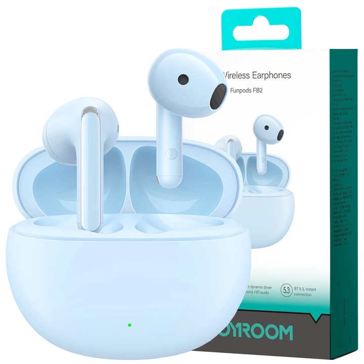 Безжични слушалки, Joyroom, ABS/Поликарбонат, IP54, 2402-2480 KHz, Син