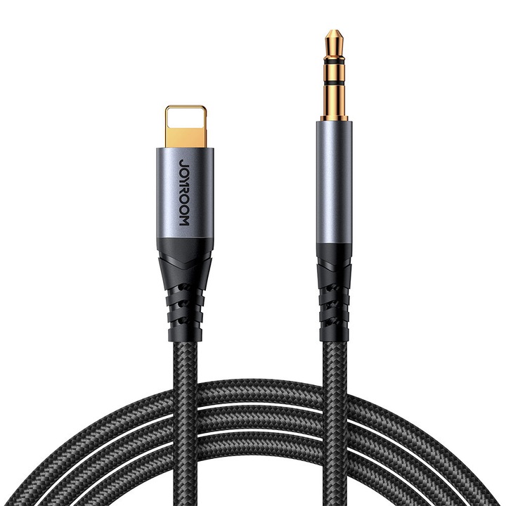 Cablu audio SY-A06, tata Lightning la tata jack 3.5 mm, 1.2m, Negru