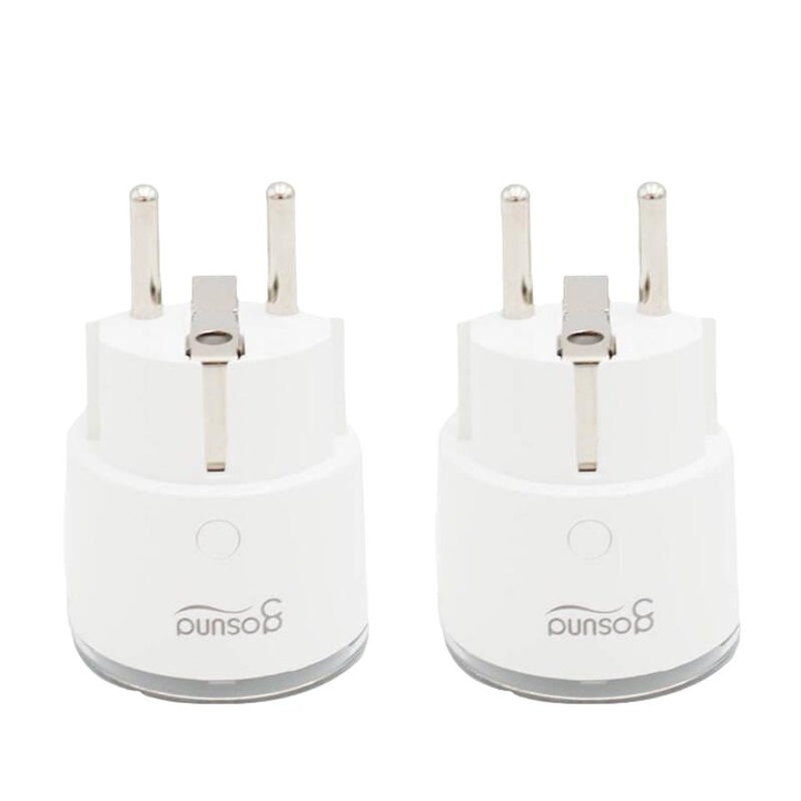 Комплект от 2 смарт контакта, Gosund, 16A, Бял