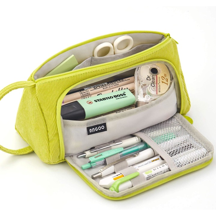 Iskolatáska, Jormftte, zöld-sárga, nagy kapacitású