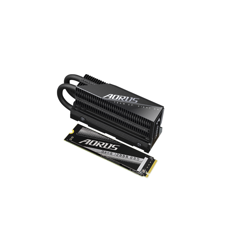 SSD GIGABYTE AORUS Gen5 12000, 1 TB, M.2, PCIe 5.0, NVMe 2.0, radiator, Negru