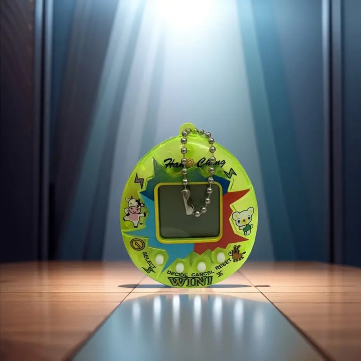 Joc electronic interactiv, JENUOS®, model ou, pentru copii, "Alegeti un animal de companie si cresteti-l", 168 animalut, Verde