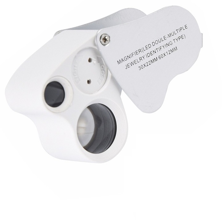 Lupa de bijutier cu LED si UV, marire 25x si 50x